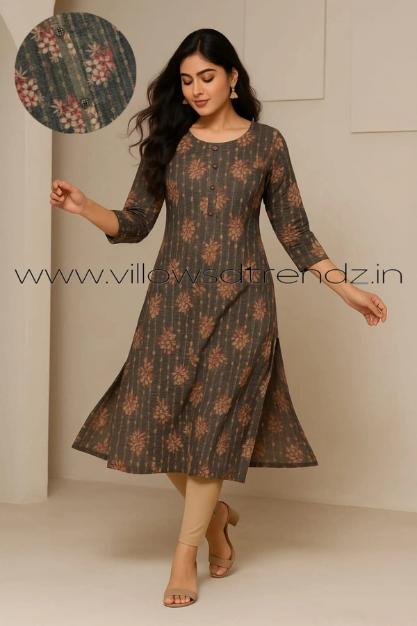 Ruthvi Ethnics Crush Tissue Kurta CT32515 - Black, M