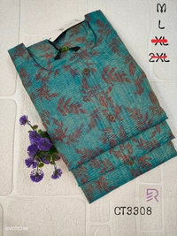 Ruthvi Ethnics Crush Tissue Kurta CT3308 - Blue, M