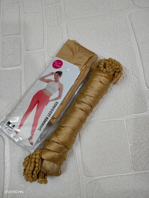 Liva Shimmer Ankle Cut Leggings & Duppata Combo| LS807| Deep Gold - Deep Gold, 2XL