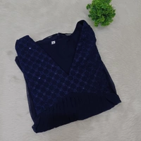 Minmini Designer Frock | 3/4th Sleeve| Georgette |with Lining| Navy | FW550015 - M, Navy