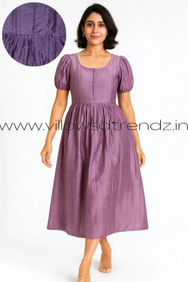 Ruthvi Ethnics Designer Kurti with Lining| Gown| 3/4th Sleeve| Lavender | KL415004 - 2XL, Lavender