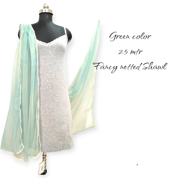 VDT Fancy Netted Shawl FS1150 - FS, Green