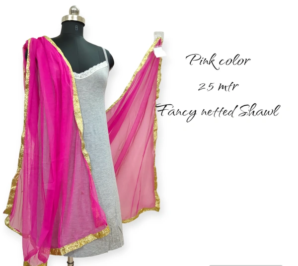 VDT Fancy Netted Shawl FS1150 - FS, Pink