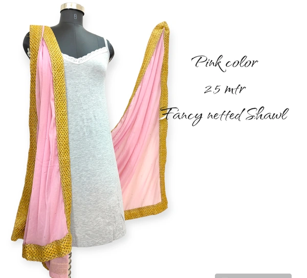 VDT Fancy Netted Shawl FS1150 - FS, Pink