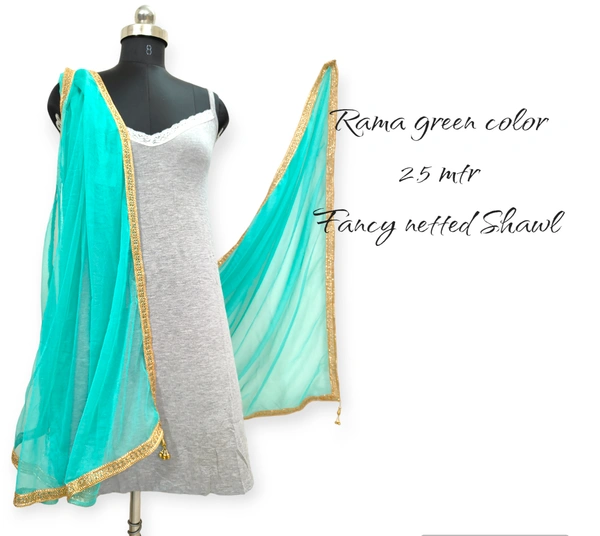 VDT Fancy Netted Shawl FS1150 - FS, Rama Green