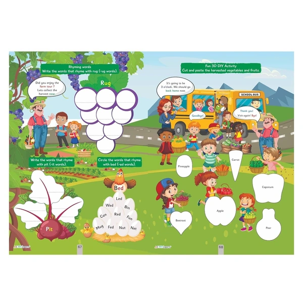 ActiLearn Farmyard Adventures: 150+ Activities for Kids to Explore Letters & Words with Flocks and Herds! | Ages 3 - 6 | Kindergarten Activity Book | DIY | Paper Crafts | Vocabulary and Cognitive development [Paperback]  - New Arrivals