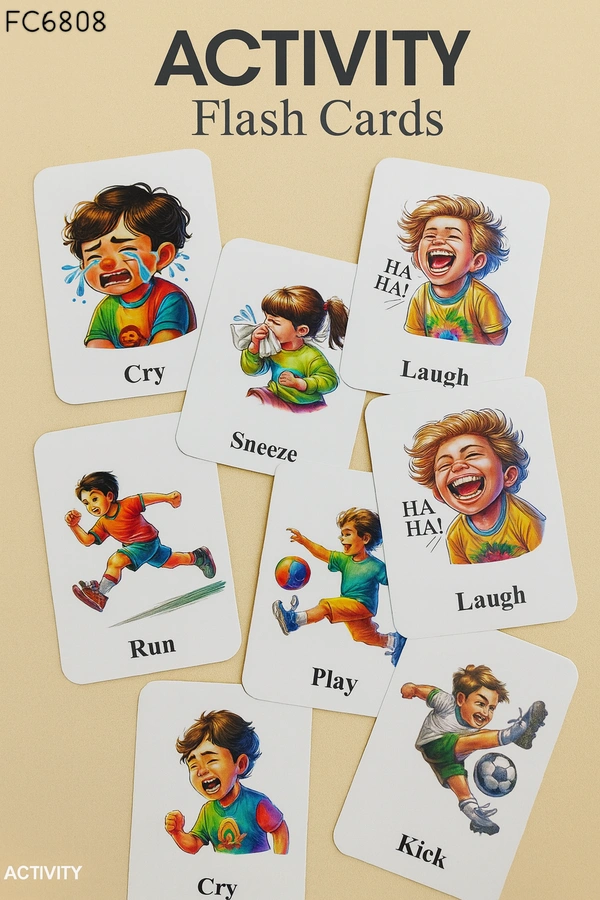 Villows Flash Card - Activity |Pack of 1| White | FC6808 - 3+ mon, Assorted