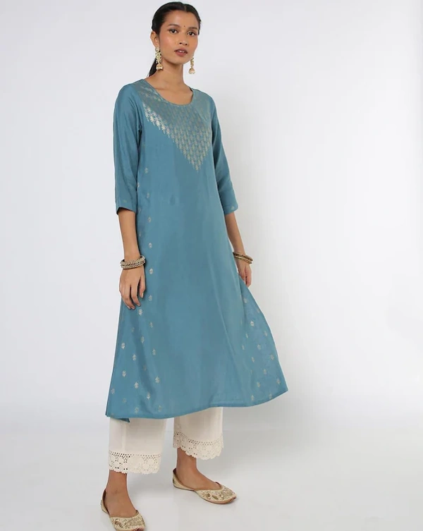 Avaasa Mix n Match Foil Print Side Cut Kurta 193 - XS