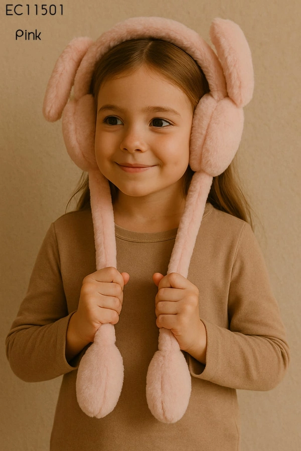 Prini's First Touch Fuzzy Earmuffs with Sound|Pack of 1| Soft and Fluffy| pink |EC11501 - Free, Pink