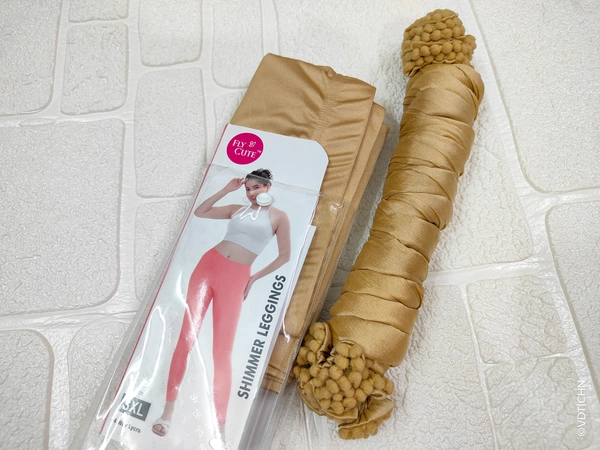 Liva Shimmer Ankle Cut Leggings & Duppata Combo| LS802| Gold - Gold, S