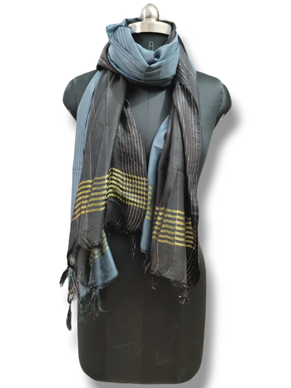 VDT Golden Jari Border With Tie & Die Fancy Shawl FS1154 - FS, Black