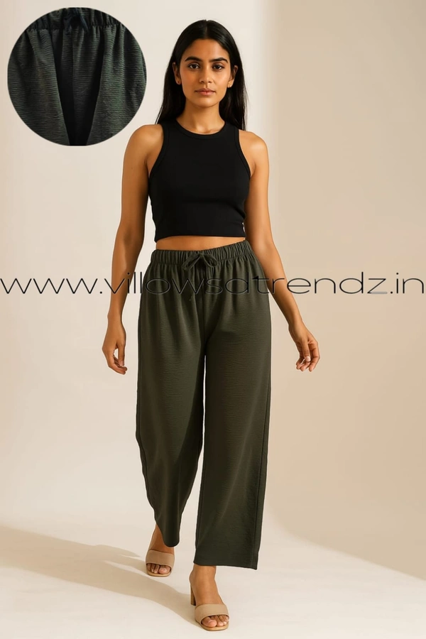 Ruthvi Ethnics Imported Georgette Golden Tag Palazzo|Plain Palazzo| Black | IP165053 - FS(Fits upto 2XL), Black