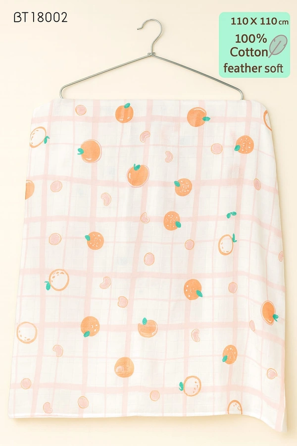 Villows Imported Muslin towel| Swadle |Brethable |Pack Contains 1 Towel| 110 x 110 cm| BT18002 - 110 x 110 cm, White