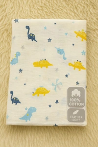 Villows Imported Muslin towel| Swadle |Brethable |Pack Contains 1 Towel| 110 x 110 cm| BT18003 - 110 x 110 cm, White