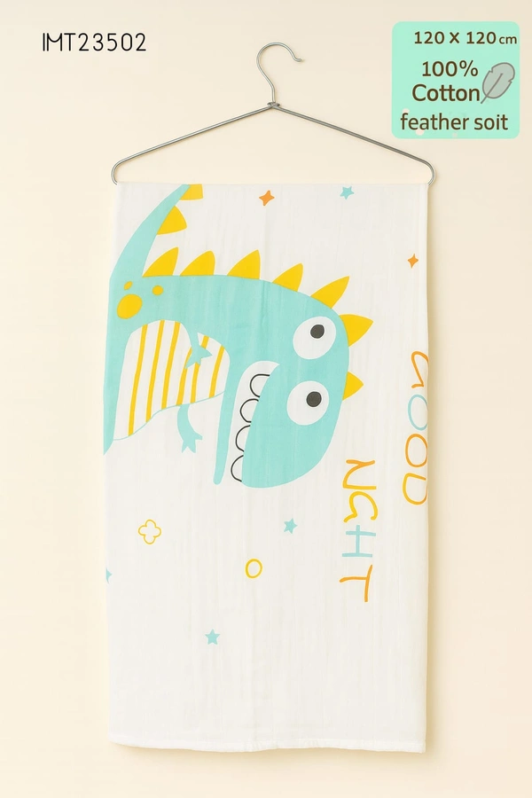 Villows Imported Muslin towel| Swadle |Brethable |Pack Contains 1 Towel| 100 x 100 cm| IMT23502 - 121 x 120 cm, White