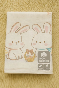 Villows Imported Muslin towel| Swadle |Brethable |Pack Contains 1 Towel| 100 x 100 cm| IMT23501 - 120 x 120 cm, White