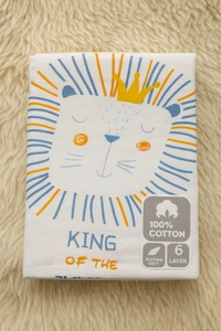 Villows Imported Muslin towel| Swadle |Brethable |Pack Contains 1 Towel| 100 x 100 cm| IMT23503 - 122 x 120 cm, White