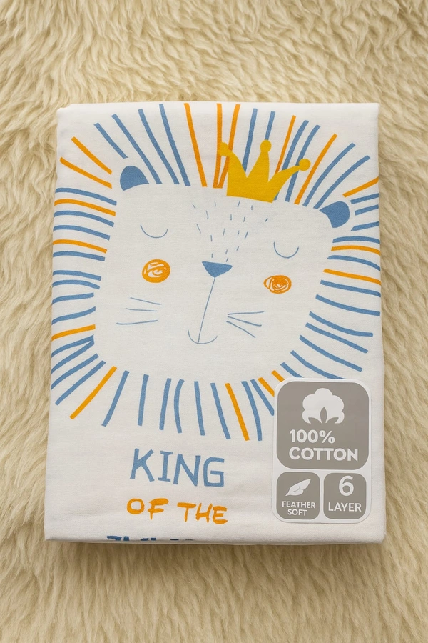 Villows Imported Muslin towel| Swadle |Brethable |Pack Contains 1 Towel| 100 x 100 cm| IMT23503 - 122 x 120 cm, White