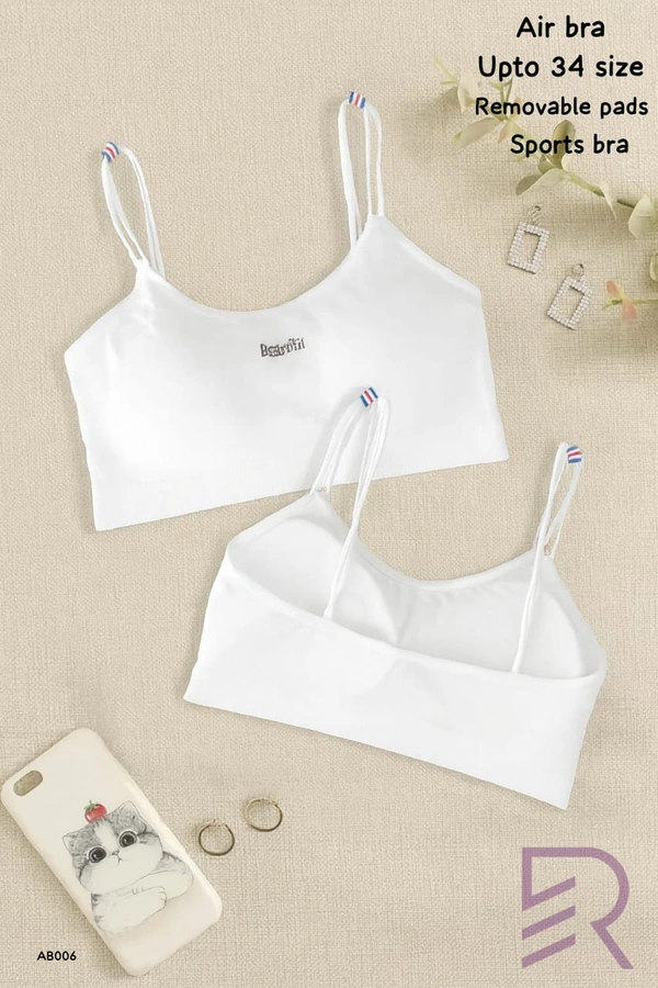 Ruthvi Ethnics Imported Women's Bra |Streachable | Air Bra | Sports Bra | Removable pads | White |AB006 - 34, White