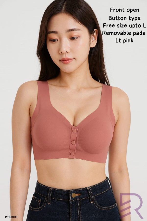 Ruthvi Ethnics Imported Women's Bra |Streachable | Button Type | removable pads | Lt Pink | IM130018 - L, Lt Pink