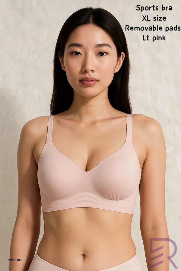 Ruthvi Ethnics Imported Women's Bra |Streachable | Sports bra | removable pads | Lt Blue | IM13003 - XL, Lt Pink