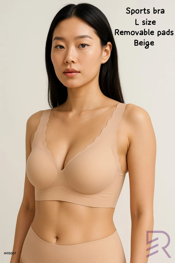 Ruthvi Ethnics Imported Women's Bra |Streachable | Sports bra | removable pads | Beige | IM13007 - L, Beige