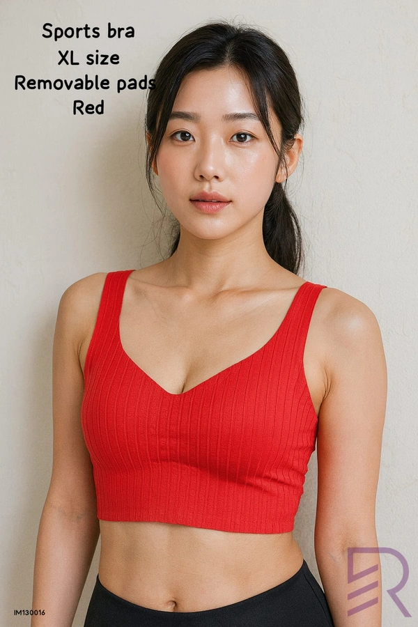 Ruthvi Ethnics Imported Women's Bra |Streachable | Sports bra | removable pads |Red | IM130016 - XL, Red