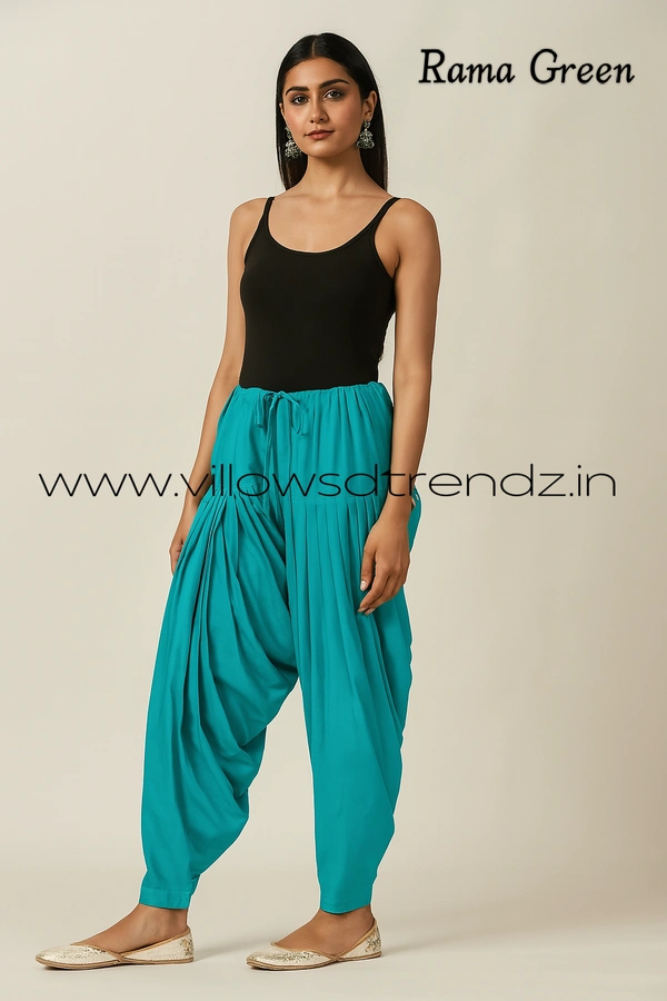 Ruthvi Ethnics Jaipur Cotton Patiyala| Shalwar |Free Size|100% Cotton |Rama green | JP145015 - One Size, Rama green