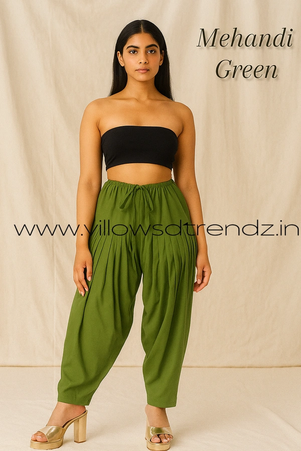 Ruthvi Ethnics Jaipur Cotton Patiyala| Shalwar |Free Size|100% Cotton |Mehandi Green| JP145001 - One Size, Mehandi Green