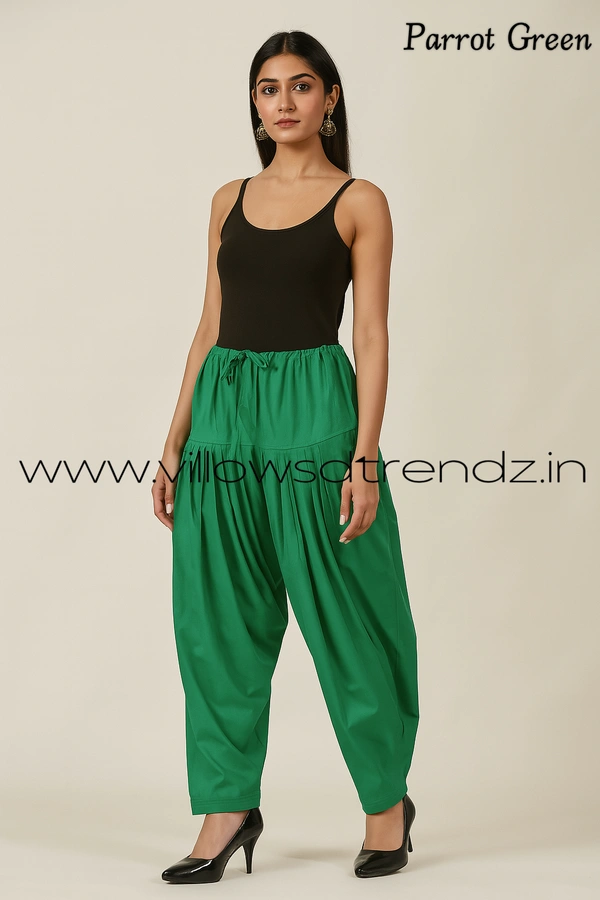 Ruthvi Ethnics Jaipur Cotton Patiyala| Shalwar |Free Size|100% Cotton |Parrot Green | JP145014 - One Size, Parrot Green