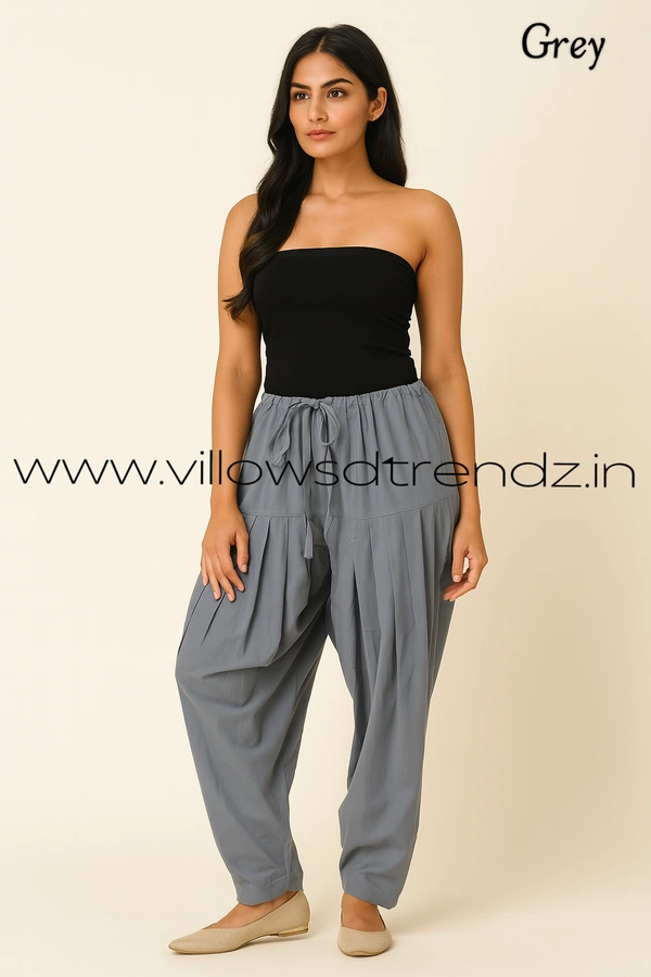 Ruthvi Ethnics Jaipur Cotton Patiyala| Shalwar |Free Size|100% Cotton | Grey | JP145030 - One Size, Grey