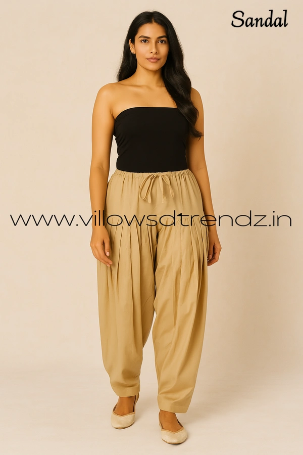 Ruthvi Ethnics Jaipur Cotton Patiyala| Shalwar |Free Size|100% Cotton | Sandle | JP145028 - One Size, Sandle