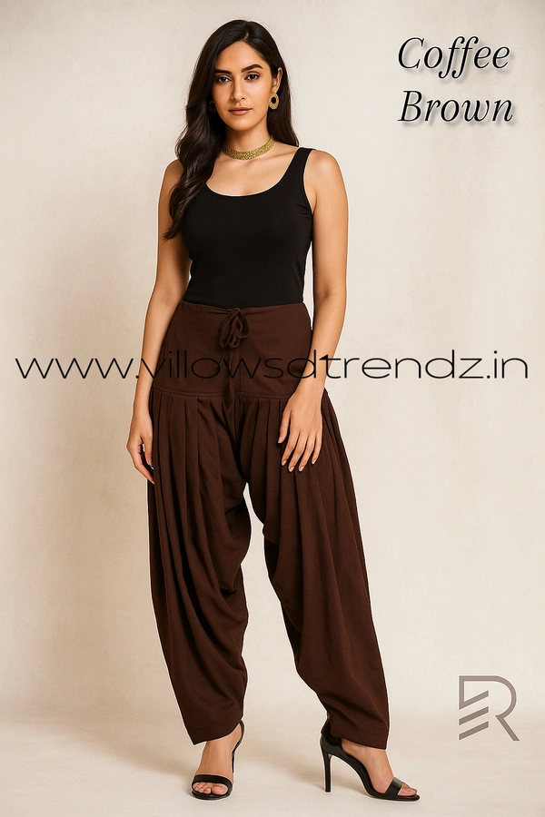 Ruthvi Ethnics Jaipur Cotton Patiyala| Shalwar |Free Size|100% Cotton |Coffee Brown | JP145010 - One Size, Coffee Brown