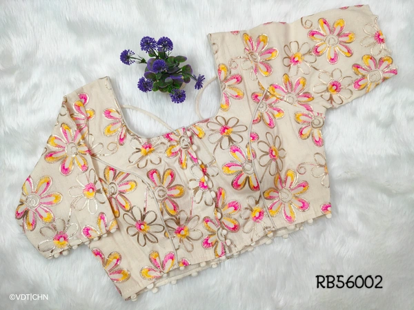 Ruthvi Ethnics Khadi Embroidery Blouse RB56002 - FS, Multi Colour