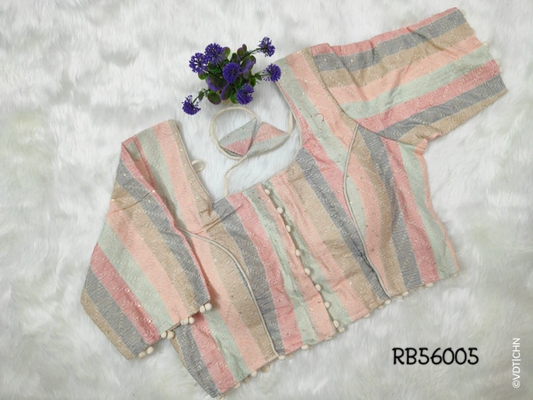 Ruthvi Ethnics Khadi Embroidery Blouse RB56005 - FS, Multi Colour