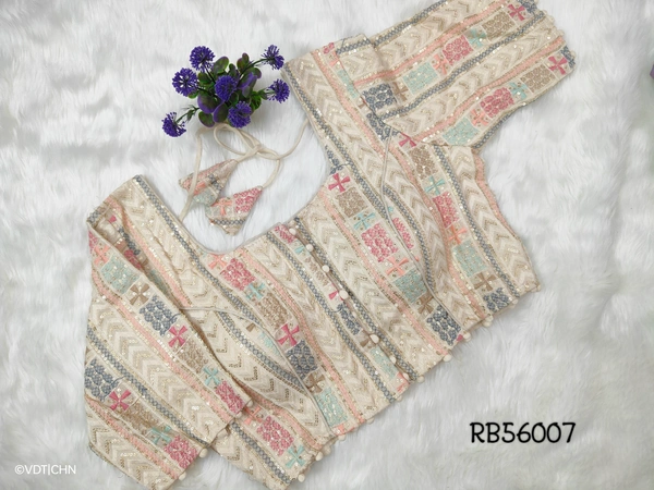 Ruthvi Ethnics Khadi Embroidery Blouse RB56007 - FS, Multi Colour