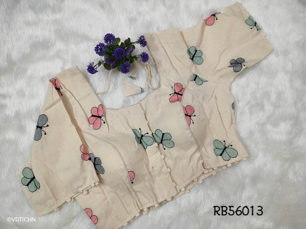 Ruthvi Ethnics Khadi Embroidery Blouse RB56013 - FS, Half Sandle