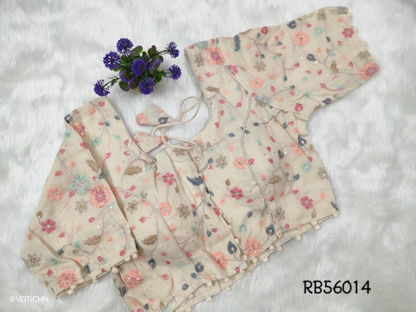 Ruthvi Ethnics Khadi Embroidery Blouse RB56014 - FS, Multi Colour