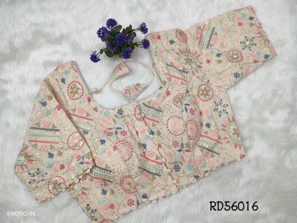 Ruthvi Ethnics Khadi Embroidery Blouse RD56016 - FS, Multi Colour