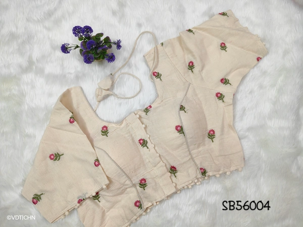 Ruthvi Ethnics Khadi Embroidery Blouse SB56004 - FS, Half Sandle