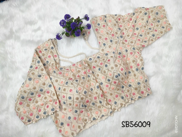 Ruthvi Ethnics Khadi Embroidery Blouse SB56009 - FS, Multi Colour