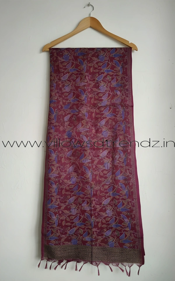 Ruthvi Ethnics Kurti Set With Designer Neck Pattern|Raw Silk Kurti with Pant and khadi Cotton Silk Shawl|Ink Blue | RS58007 - 2XL, Ink Blue