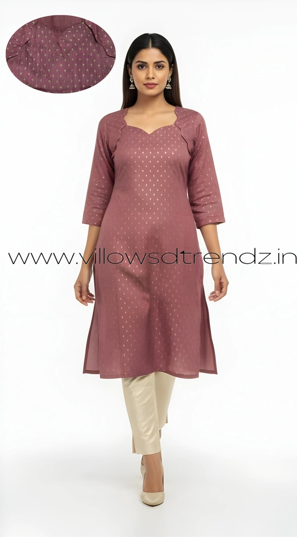 Ruthvi Ethnics Kurti Set With Designer Neck Pattern|Raw Silk Kurti with Pant and khadi Cotton Silk Shawl|Onion Pink | RS580010 - 2XL, Onion Pink