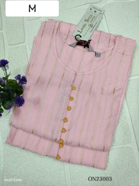 Twill Blue Kurti with Side Slit ON23003 - Pink, M