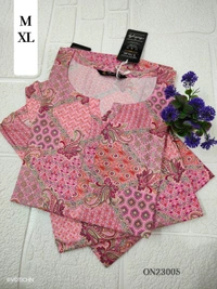 Twill Blue Kurti with Side Slit ON23005 - Pink, M