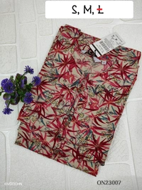 Twill Blue Kurti with Side Slit ON23007 - Red, S