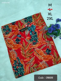 Twill Blue Kurti with Side Slit ON606 - Red, XL