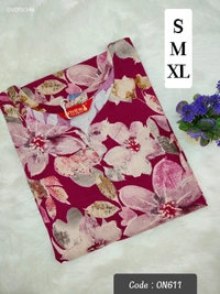 Twill Blue Kurti with Side Slit ON611 - Maroon, S