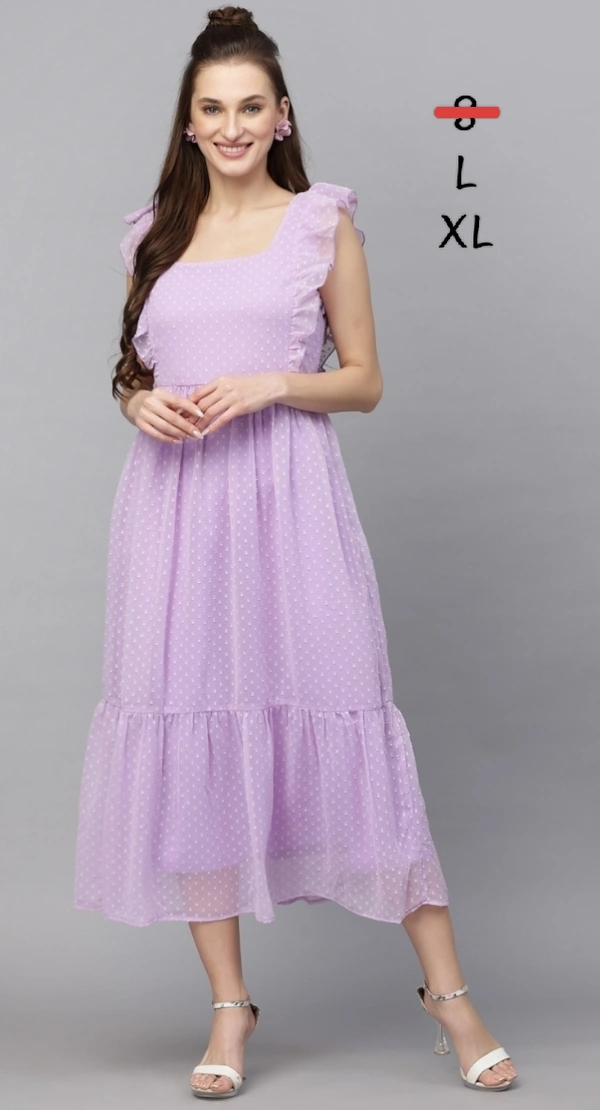 Villows Lavender Georgette Frock 498 - L, Lavender