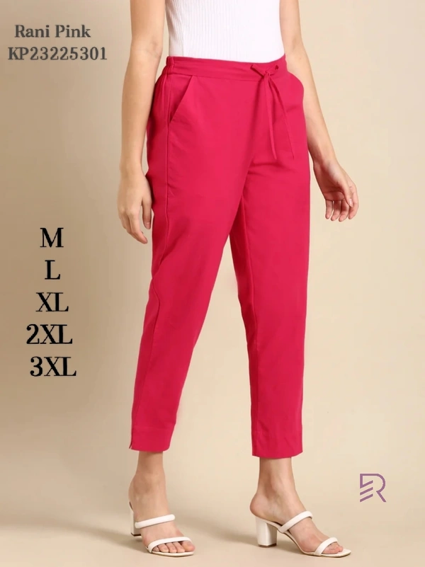 Ruthvi Ethnics Linen Cotton Kurti Pants KP23225301 - 5XL, Rani Pink